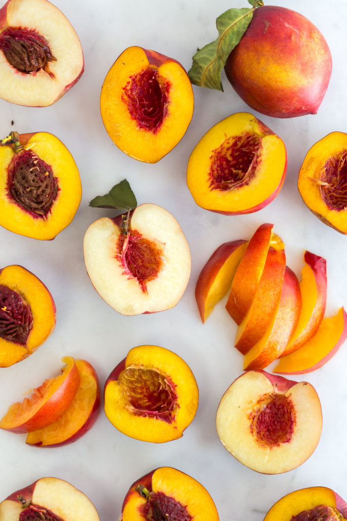 Sliced nectarines cake