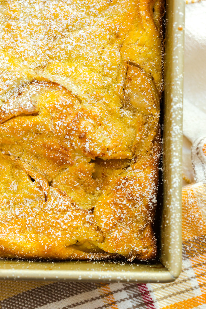 Apple Hootenanny Pancakes with powdered sugar
