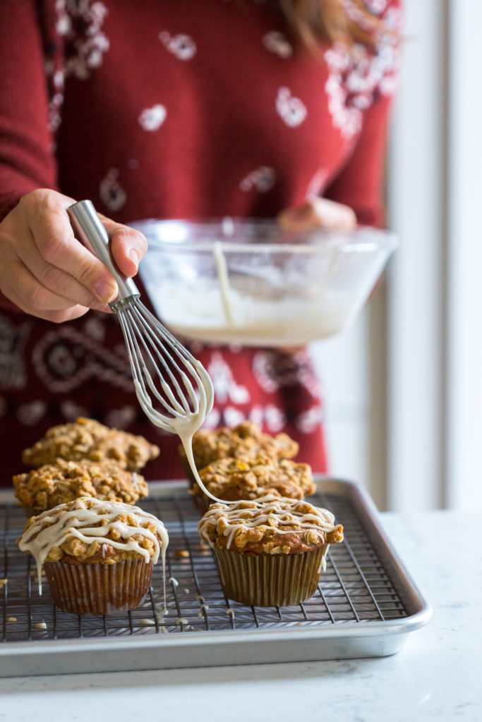 Icing the Apple Cider Muffins