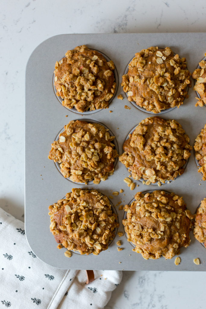Apple Cider Oat Streusel Muffins cooling