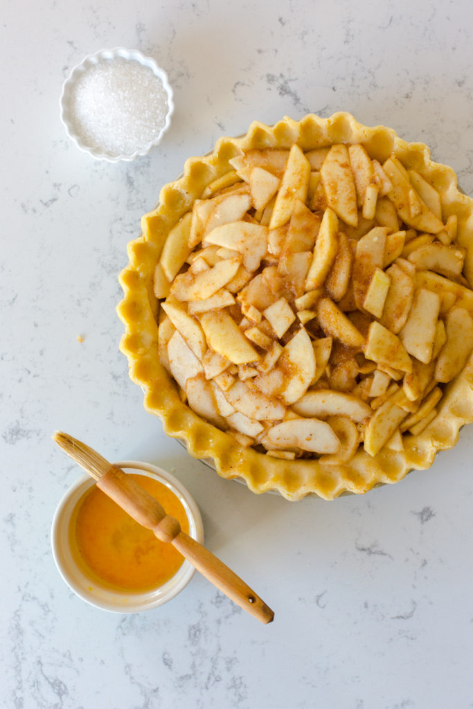 pie shell with the apple pear filling