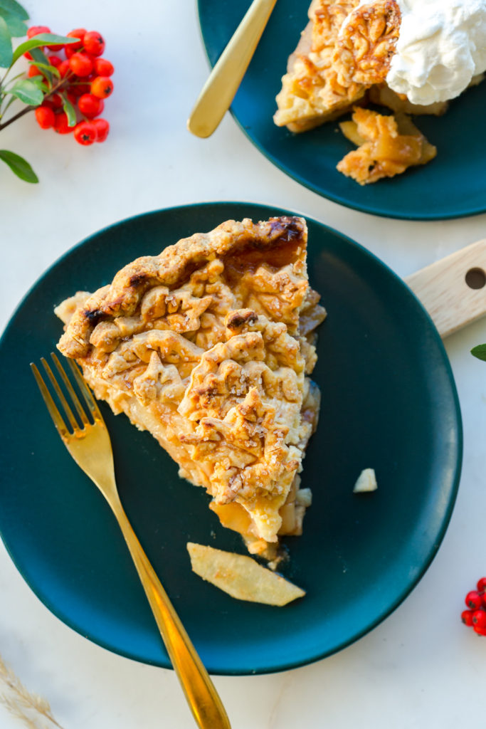 Apple Pear Gruyere Pie slice
