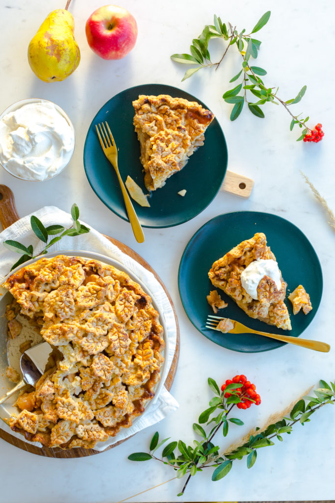 Apple Pear Gruyere Pie sliced