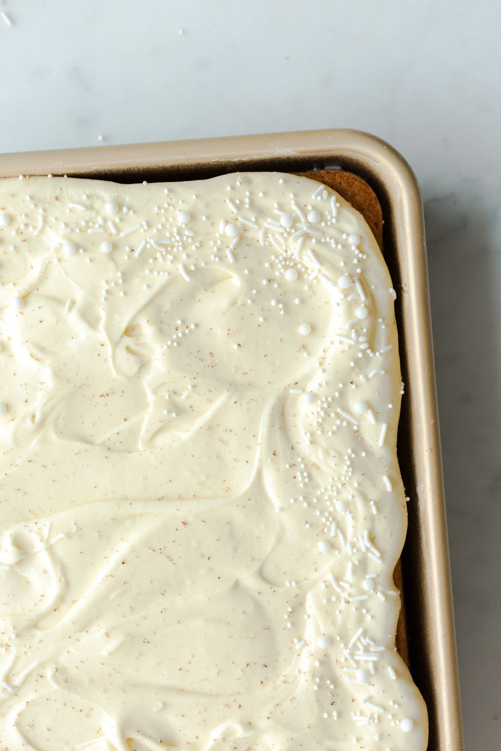 Eggnog Sheet Cake close up