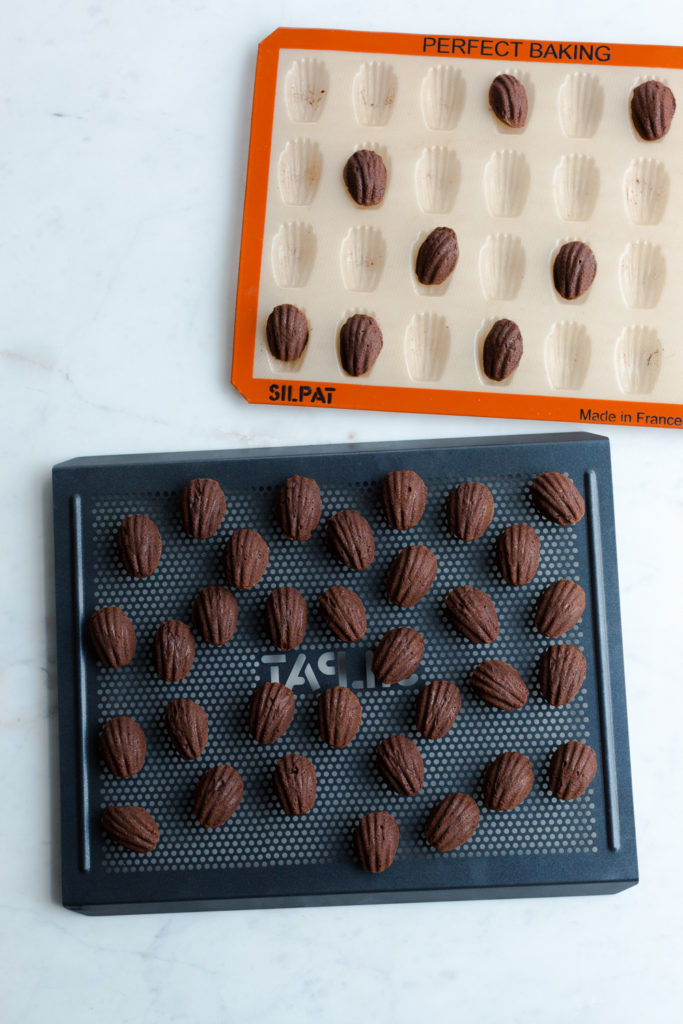Baked Chocolate Matcha Mini Madeleines