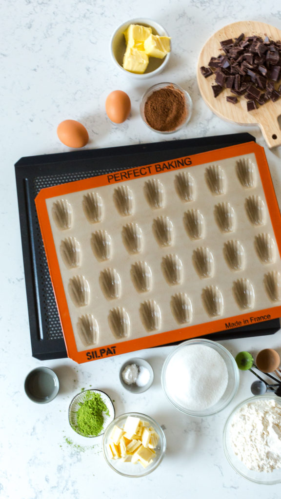 Mint Chocolate Matcha Madeleines ingredients