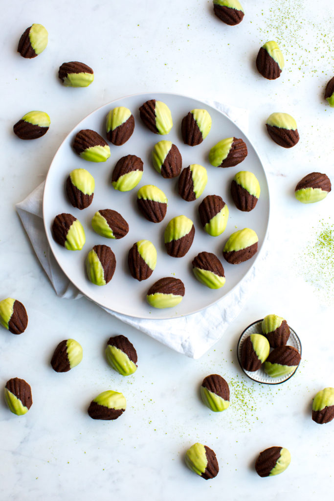 Mint Chocolate Matcha Mini Madeleines