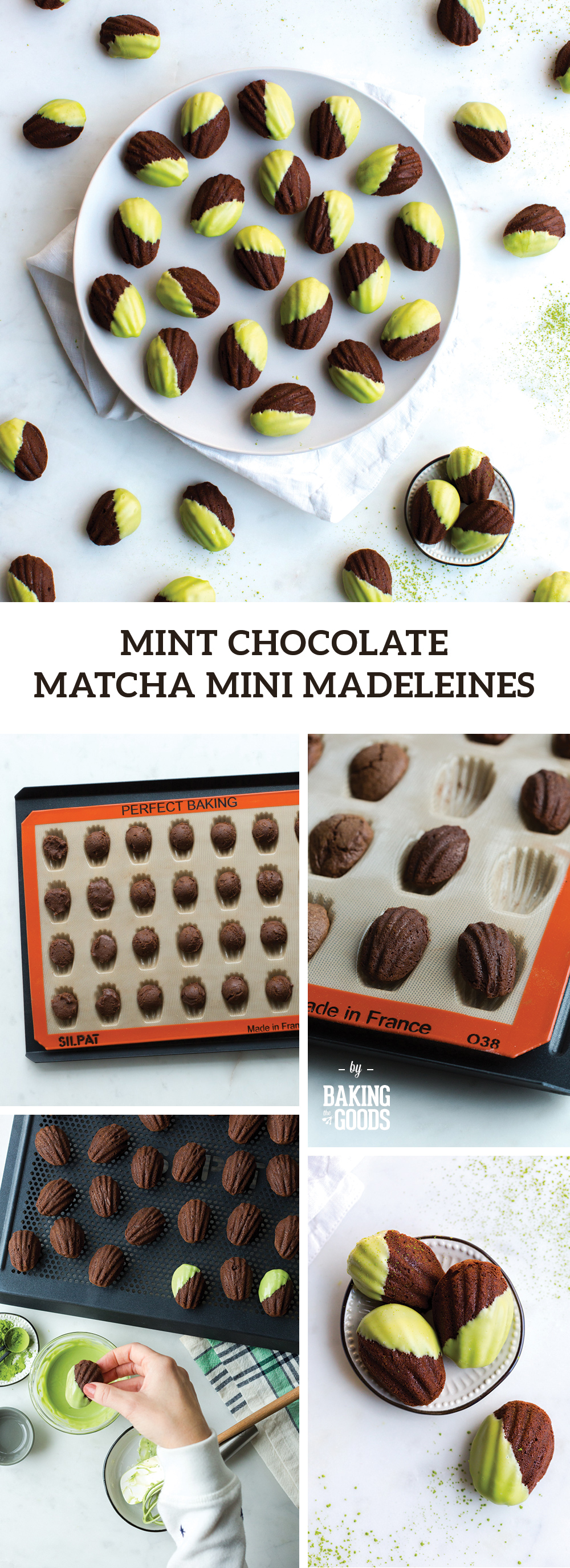 Mint Chocolate Matcha Mini Madeleines by Baking The Goods