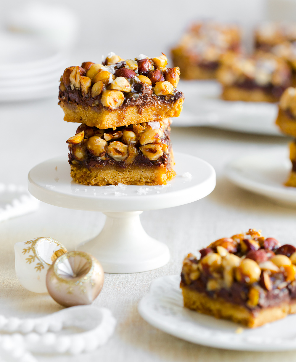 Hazelnut Chocolate Maple Rum Cookie Bars
