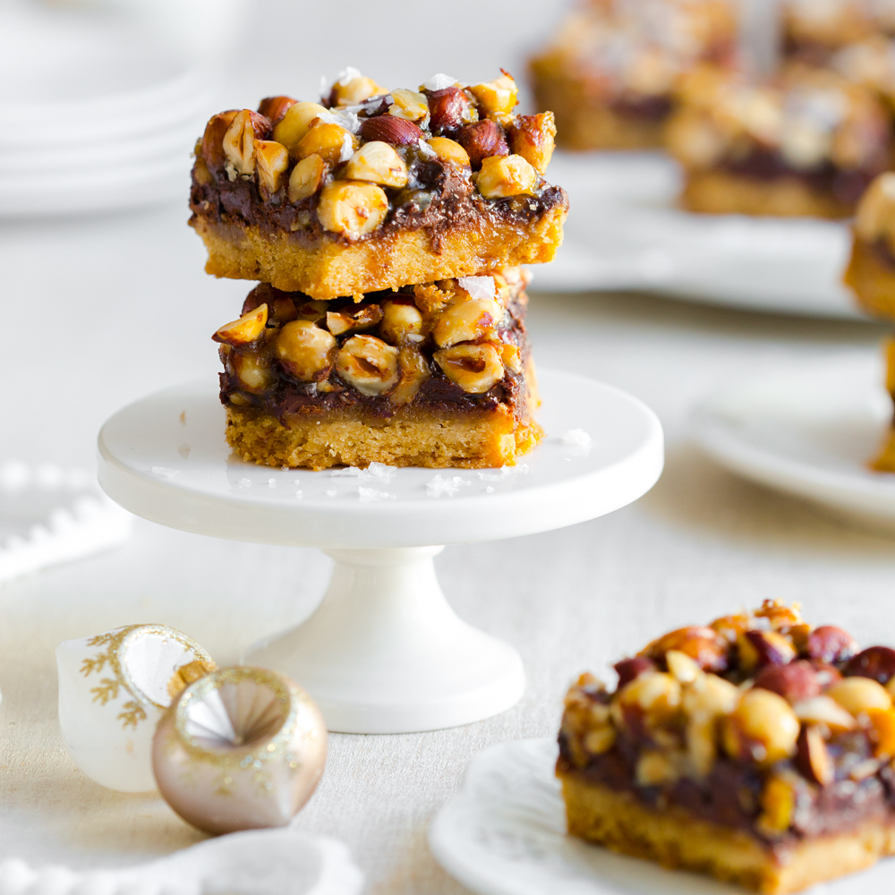 Salted Hazelnut Chocolate Maple Rum Bars by Baking The Goods