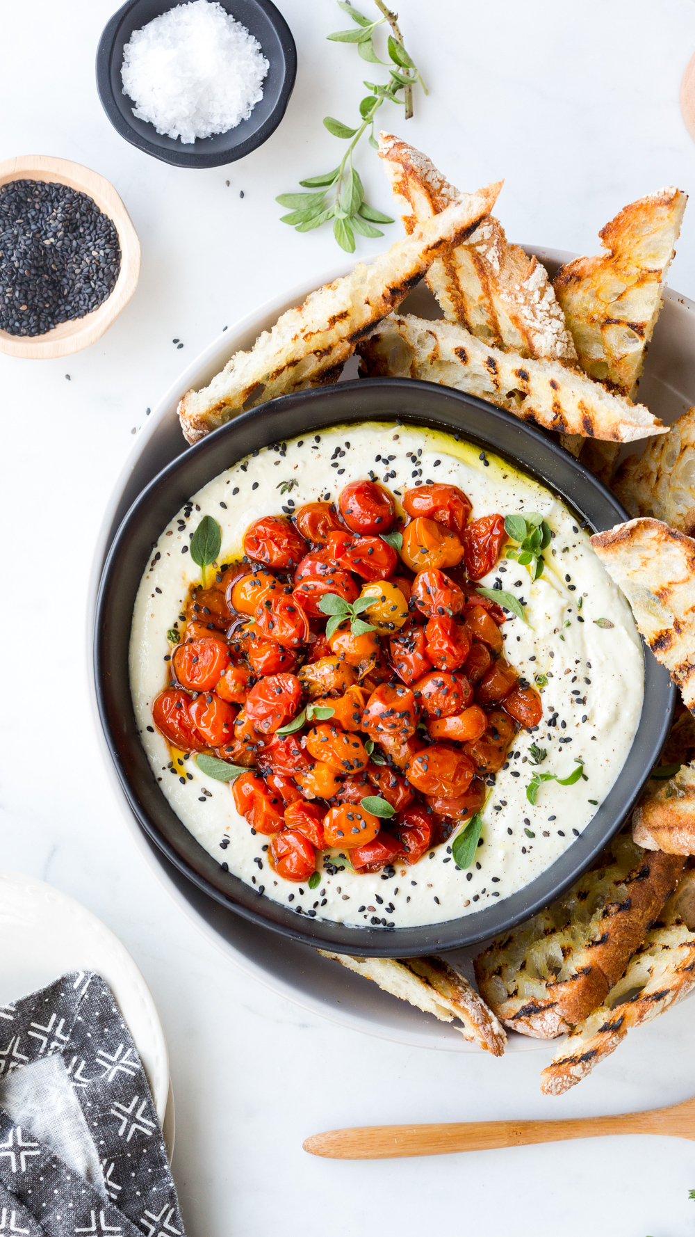 Roasted Tomato Whipped Feta Dip inspired by CA Grown