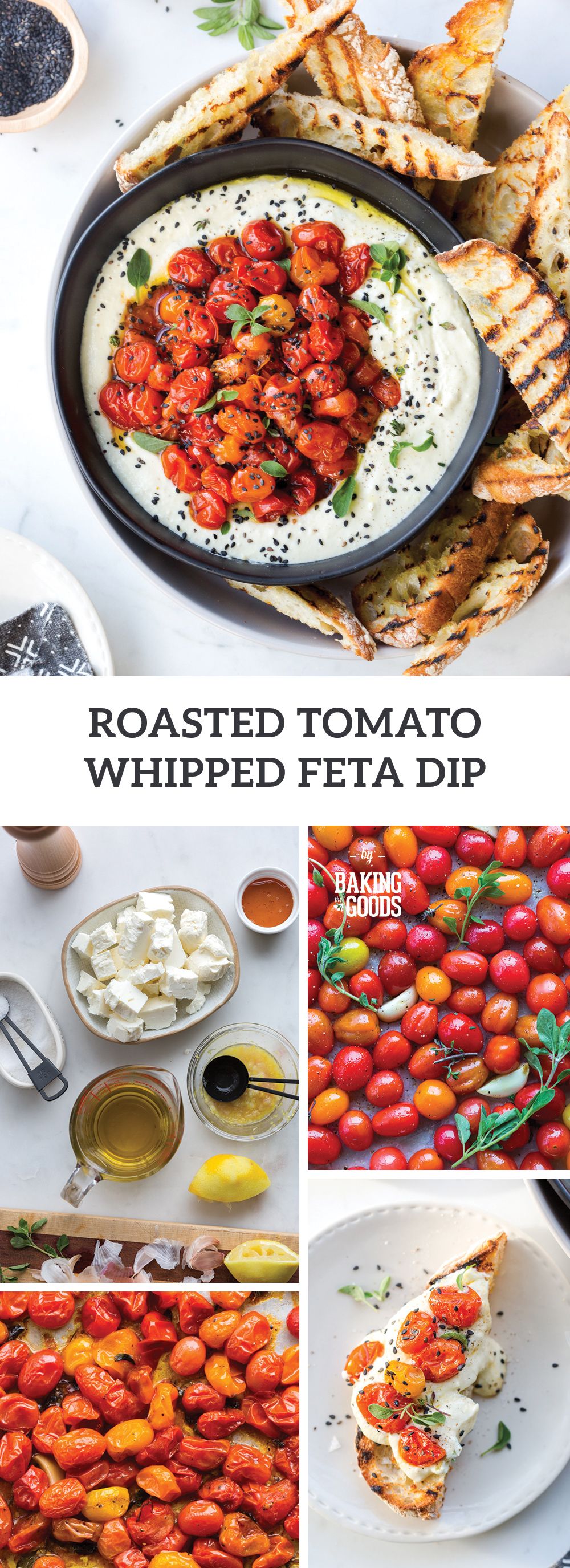 Roasted Tomato Whipped Feta Dip by Baking The Goods