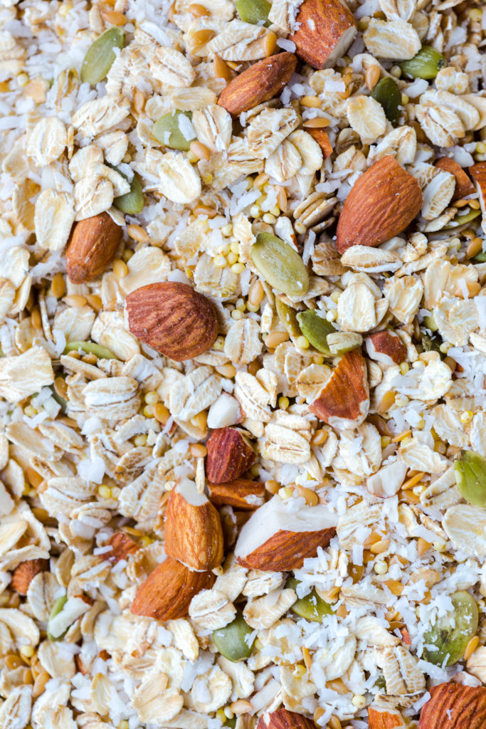 oats, almonds and pumpkin seeds