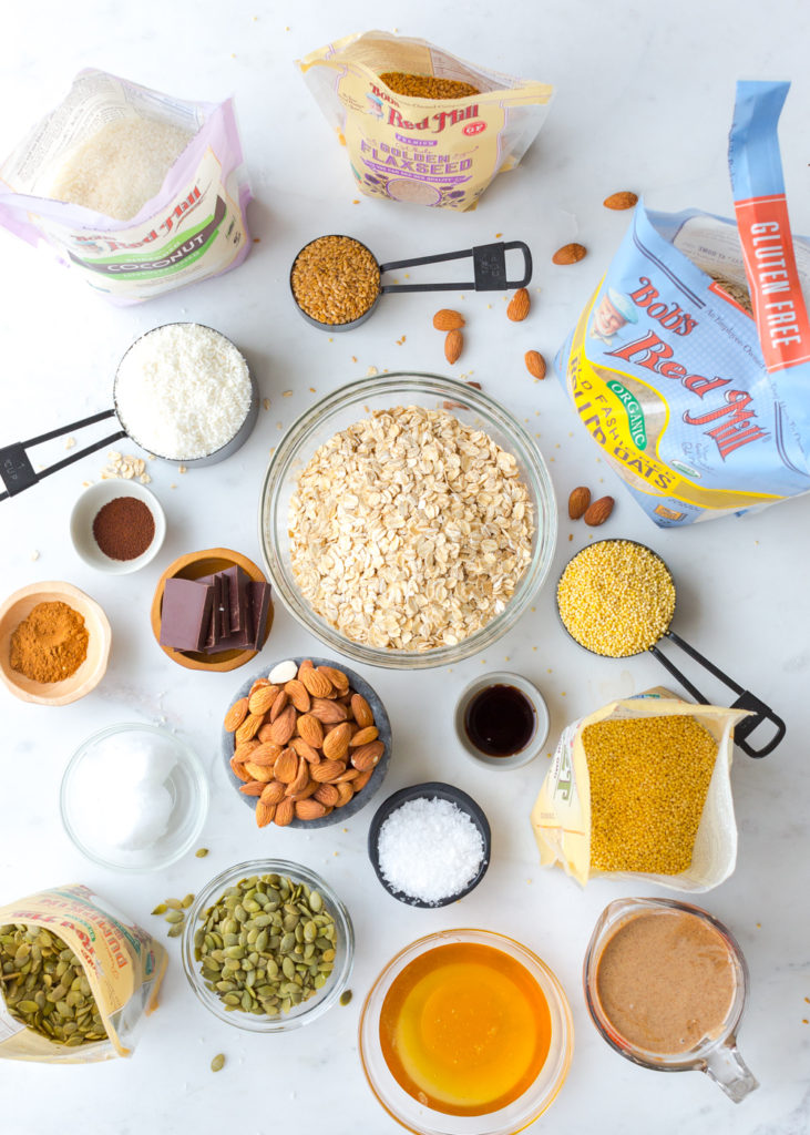 Ingredients for Seedy Almond Oat Bars