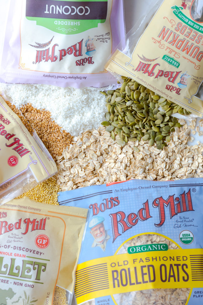 Oats and seeds for granola bars