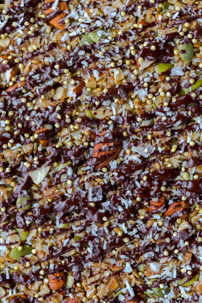 Seedy Almond Oat Bars close up