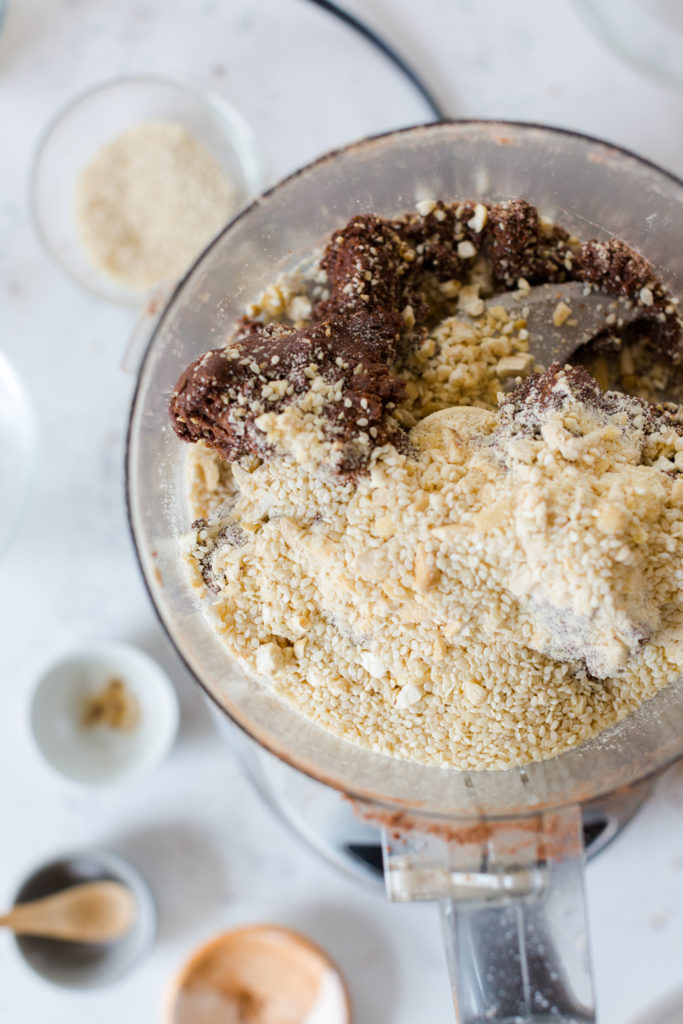 blending energy balls in food processor
