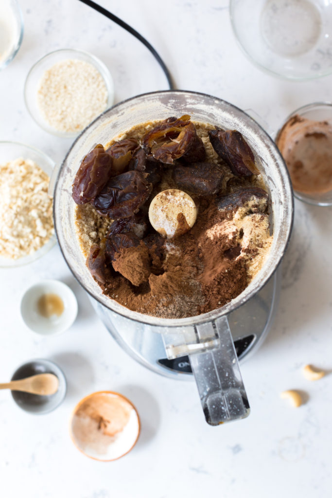 Mixing Cashew Date Energy Balls