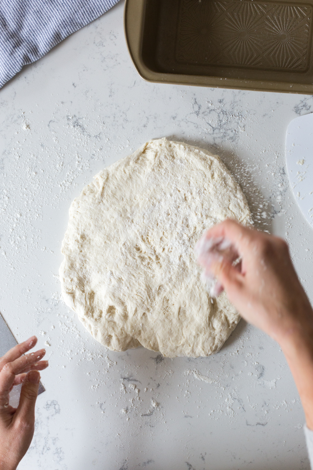 Best Basic White Bread - flatten dough