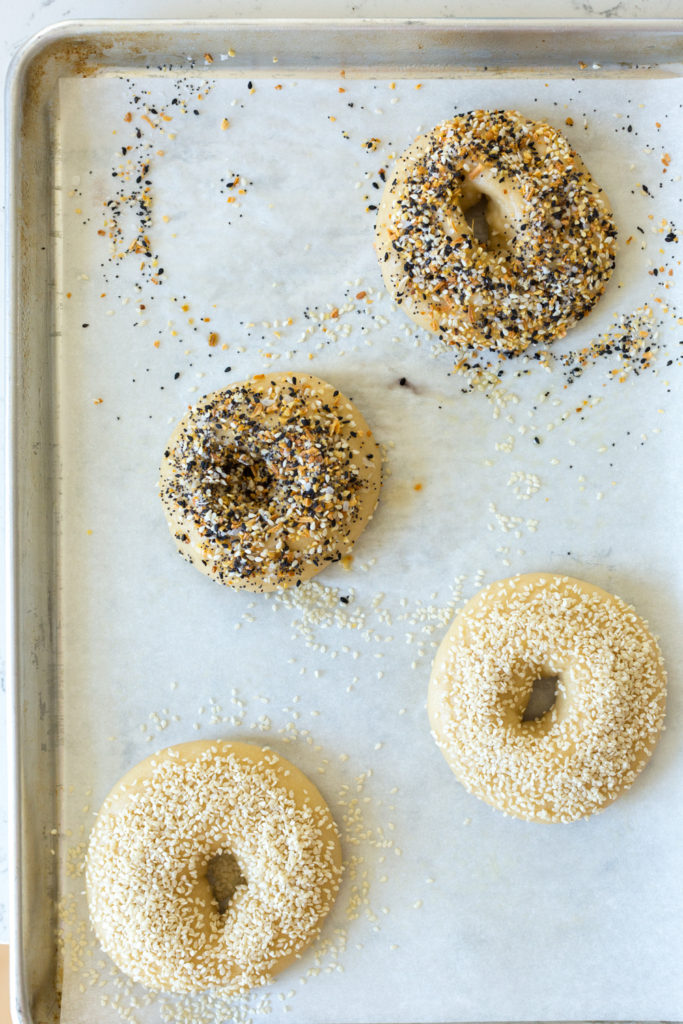 everything and sesame topped bagels