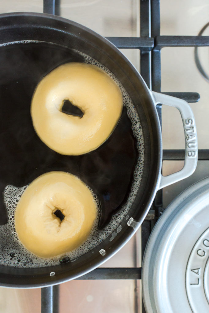 poaching the bagels