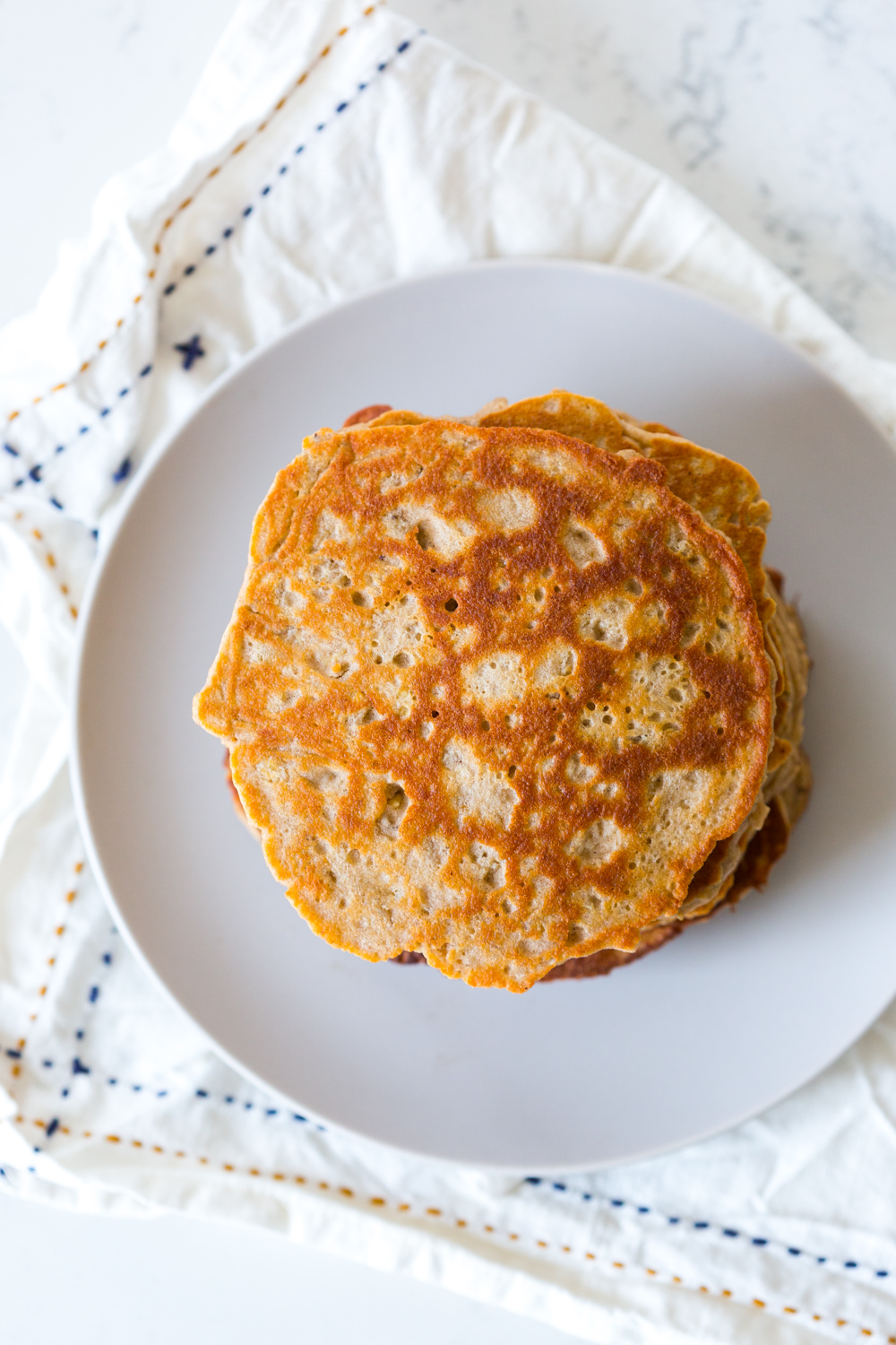 Gluten Free Almond Flour Banana Pancakes stacked