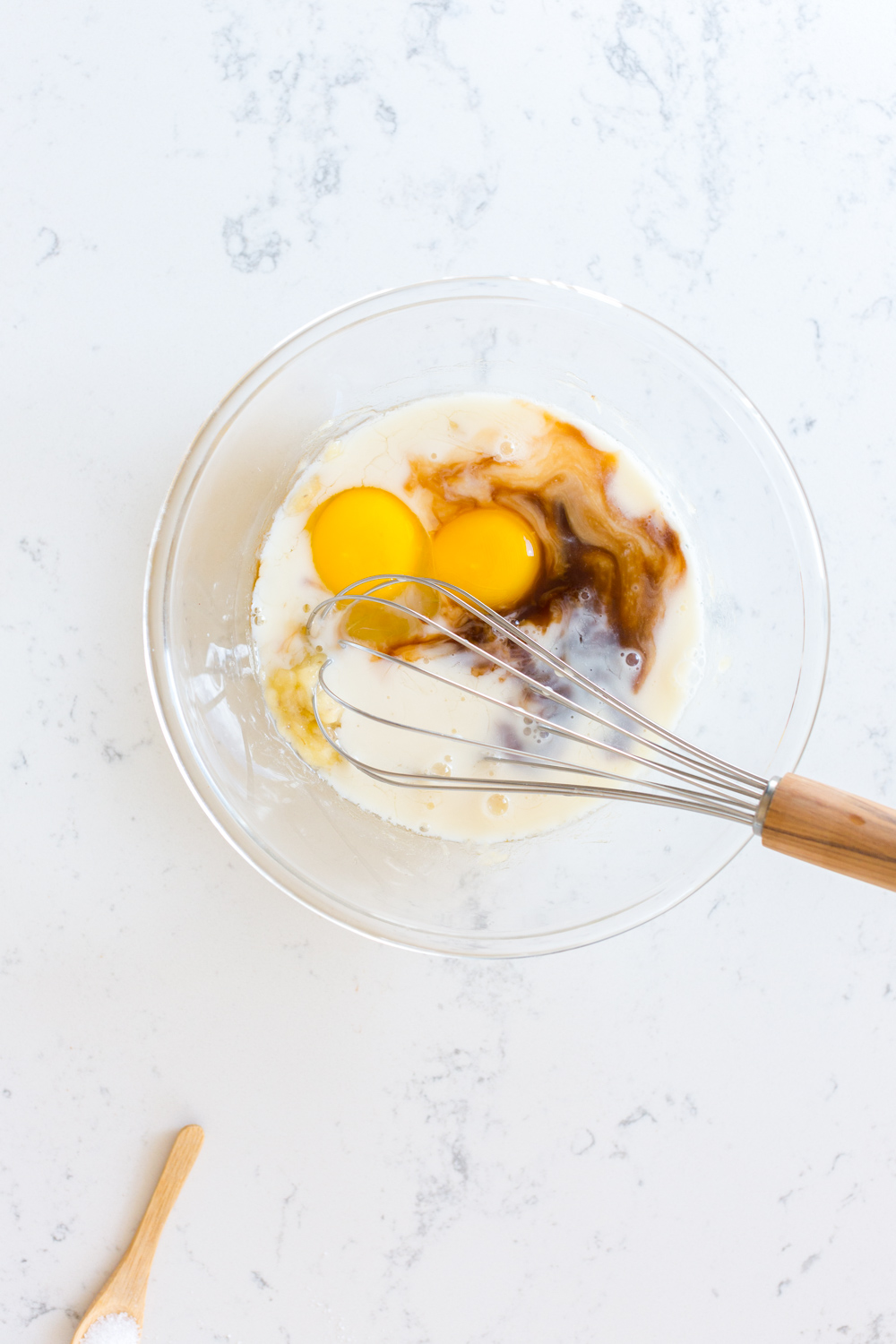 Gluten Free Almond Flour Banana Pancakes wet ingredients