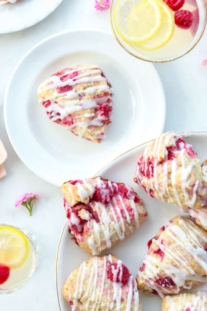 Plate of Raspberry Lemon Scones