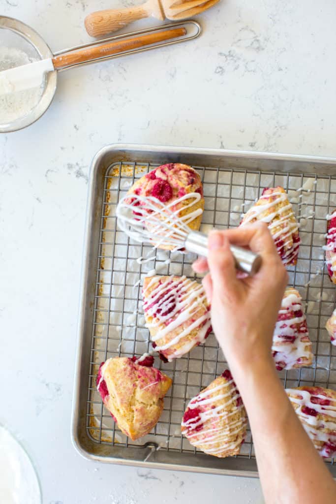 Icing Raspberry Lemon Scones