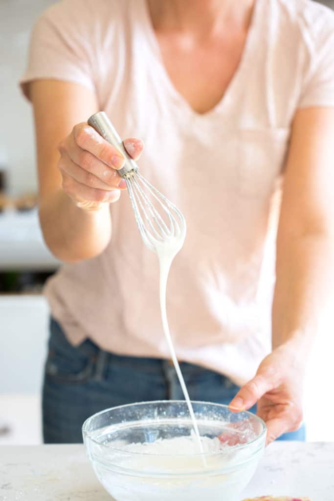 Whisking scone icing