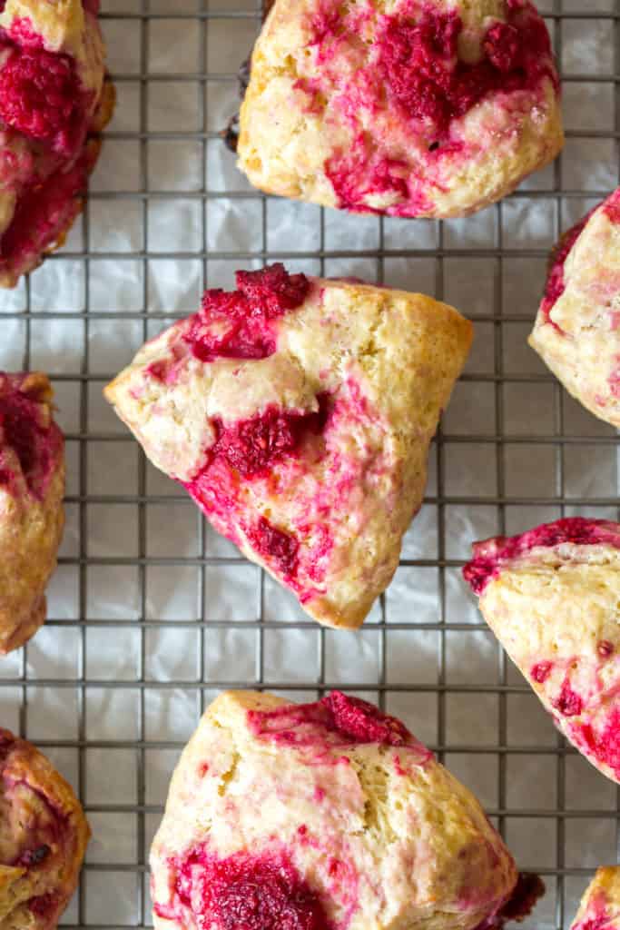 Raspberry Lemon Scones cooling