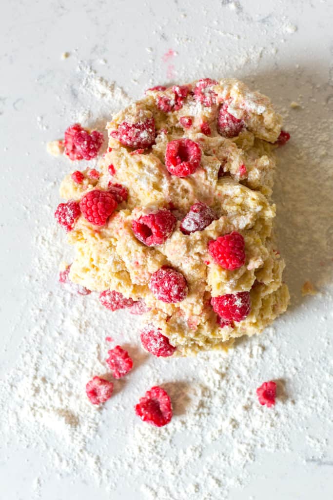 Raspberry Lemon Scone dough