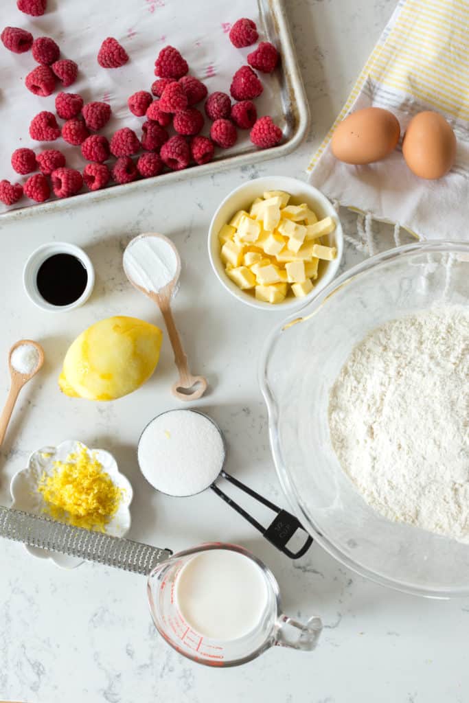 Raspberry Lemon Scones ingredients