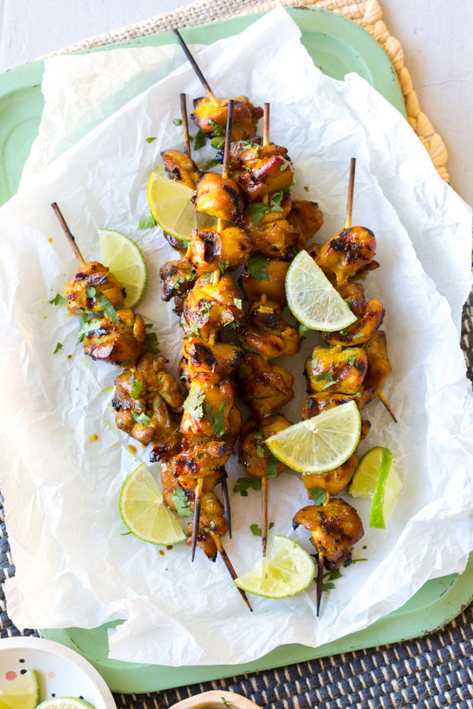 Ginger Honey Lime Chicken Skewers
