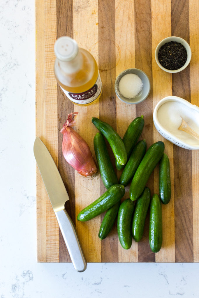 Quick Pickled Cucumber Salad ingredients