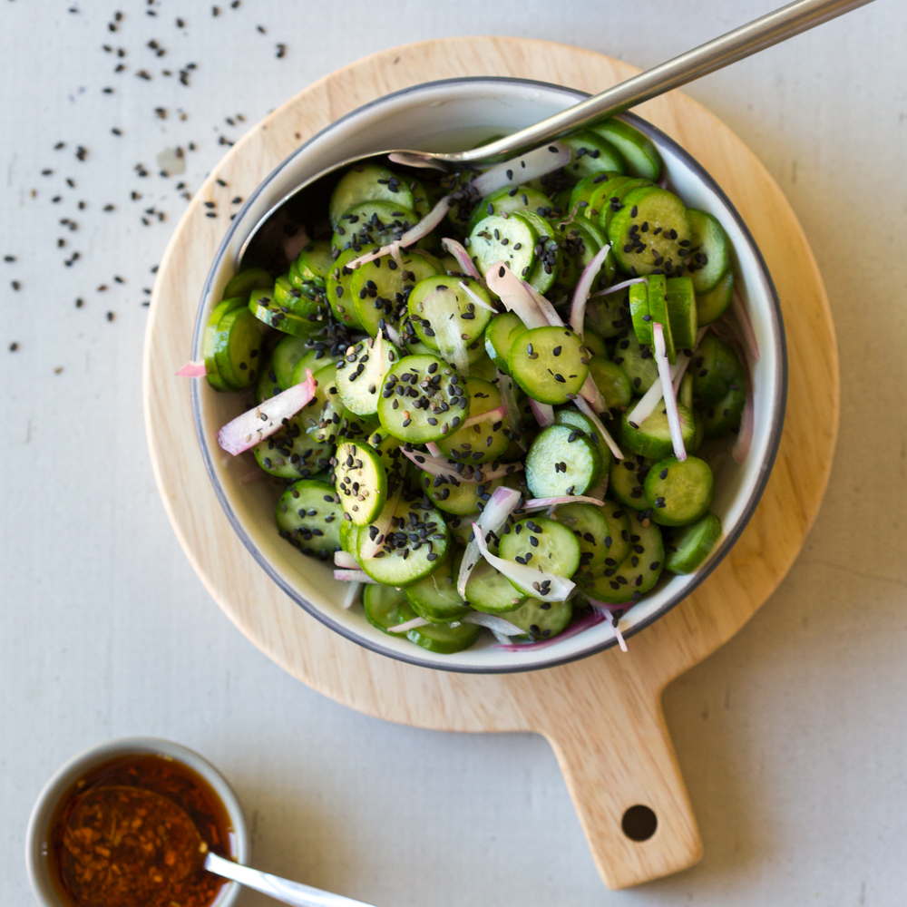 Quick Pickled Cucumber Salad by Baking The Goods