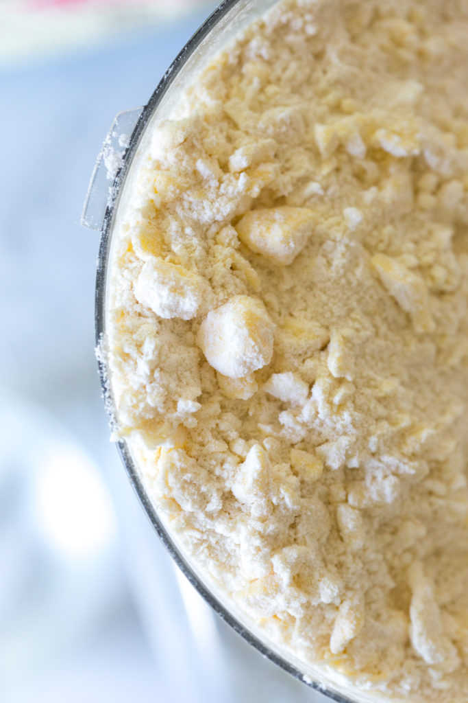 Mixing pie dough in food processor
