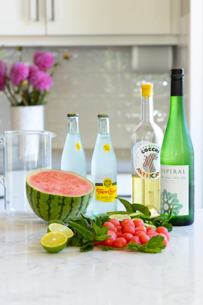 Ingredients for Cucumber Melon Sangria Cooler