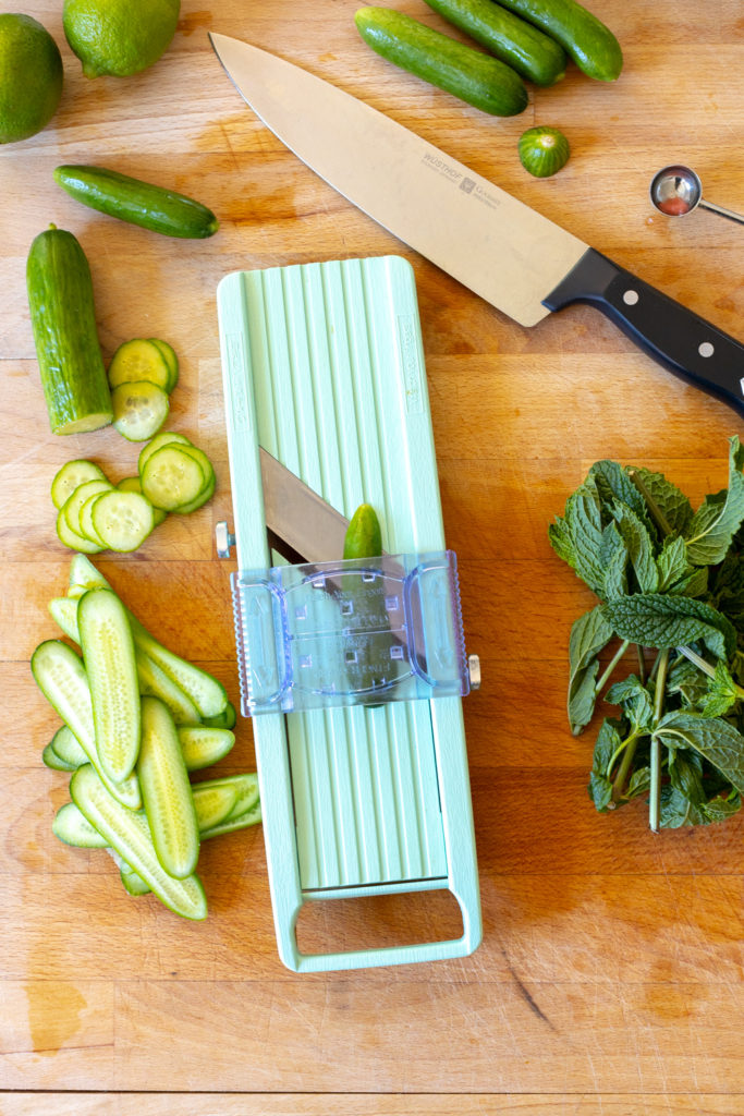Mandolin cucumber ribbons