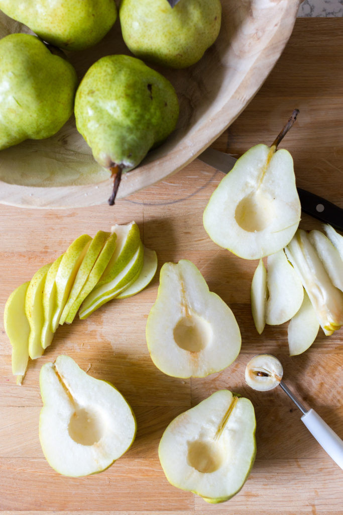 sliced CA Grown Bartlett Pears