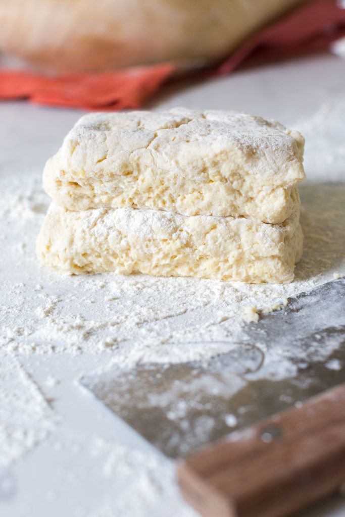 Layering biscuit dough