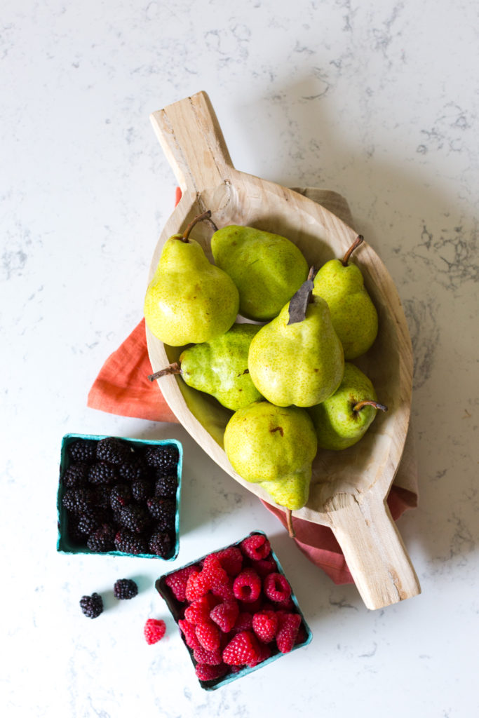 Bartlett Pears, blackberries and raspberries