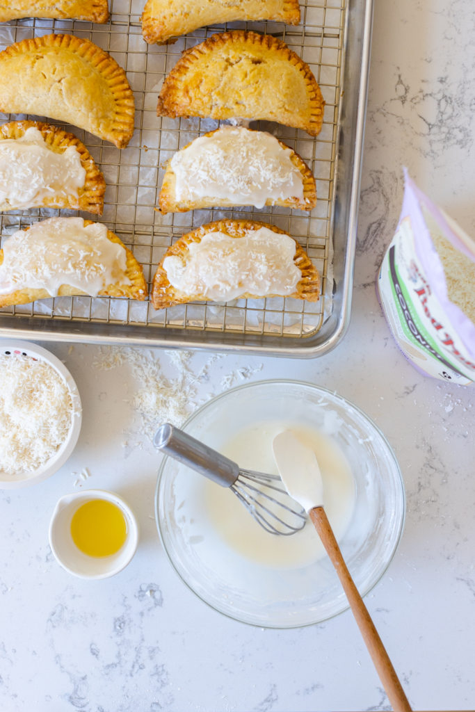 Glazing Pineapple Lime Coconut Hand Pies
