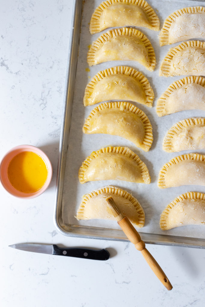 Pineapple Lime Coconut Hand Pies egg wash