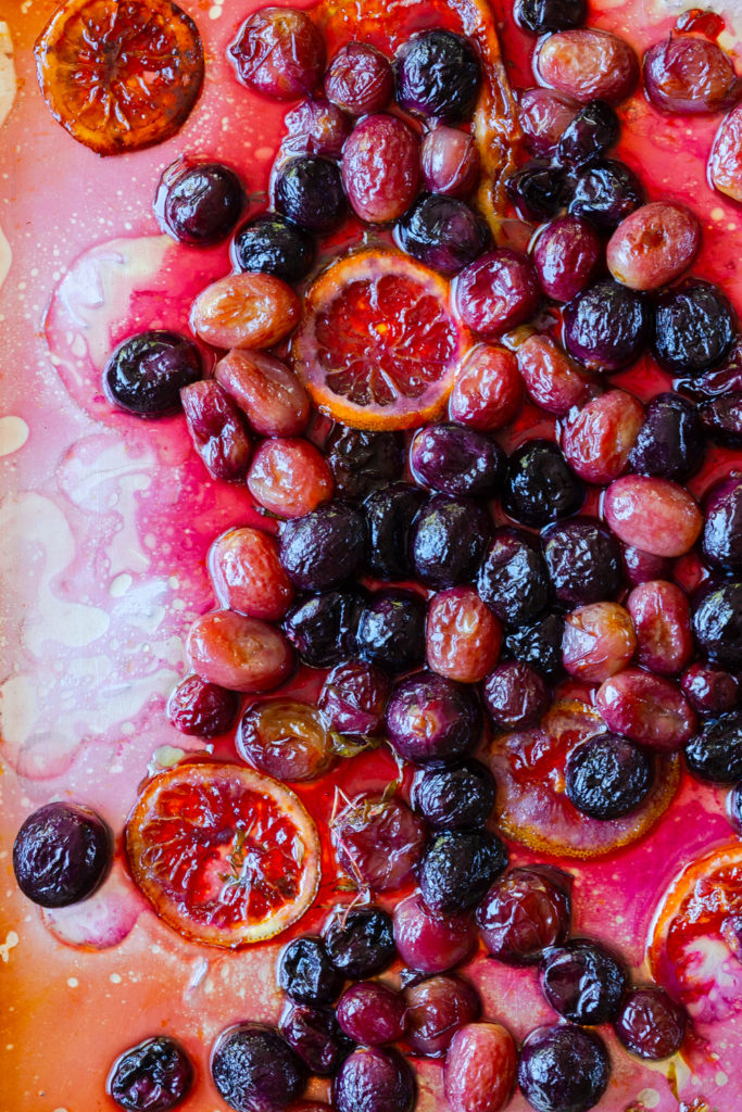 Roasting Red and Green Grapes