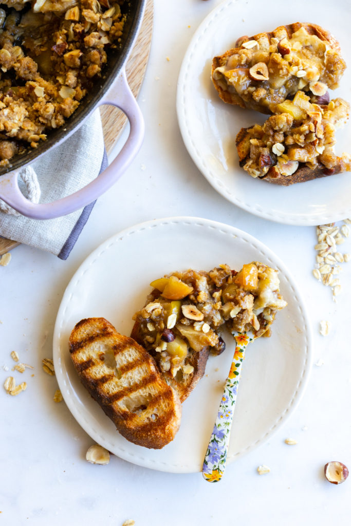 Baked Brie Apple Crisp snack plates