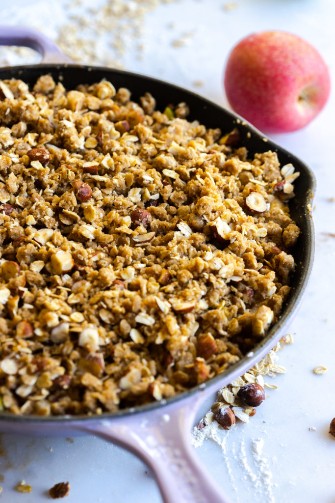 Baked Brie Apple Crisp pre-bake