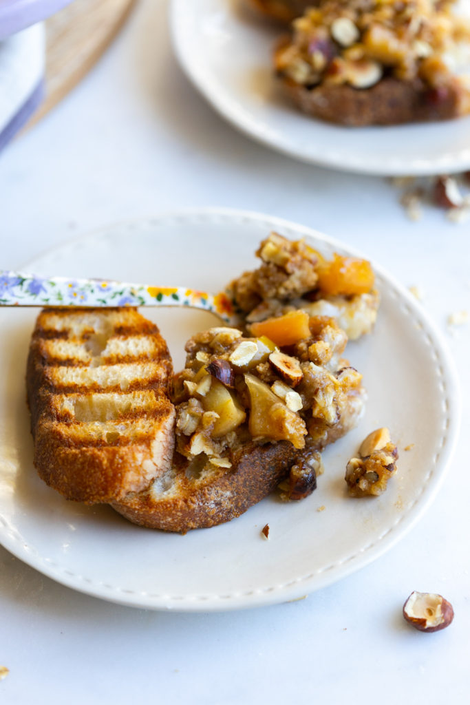 Baked Brie Apple Crisp plate