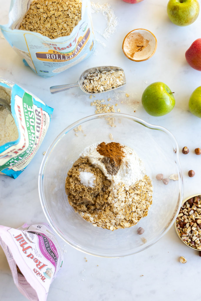 Hazelnut crisp topping ingredients