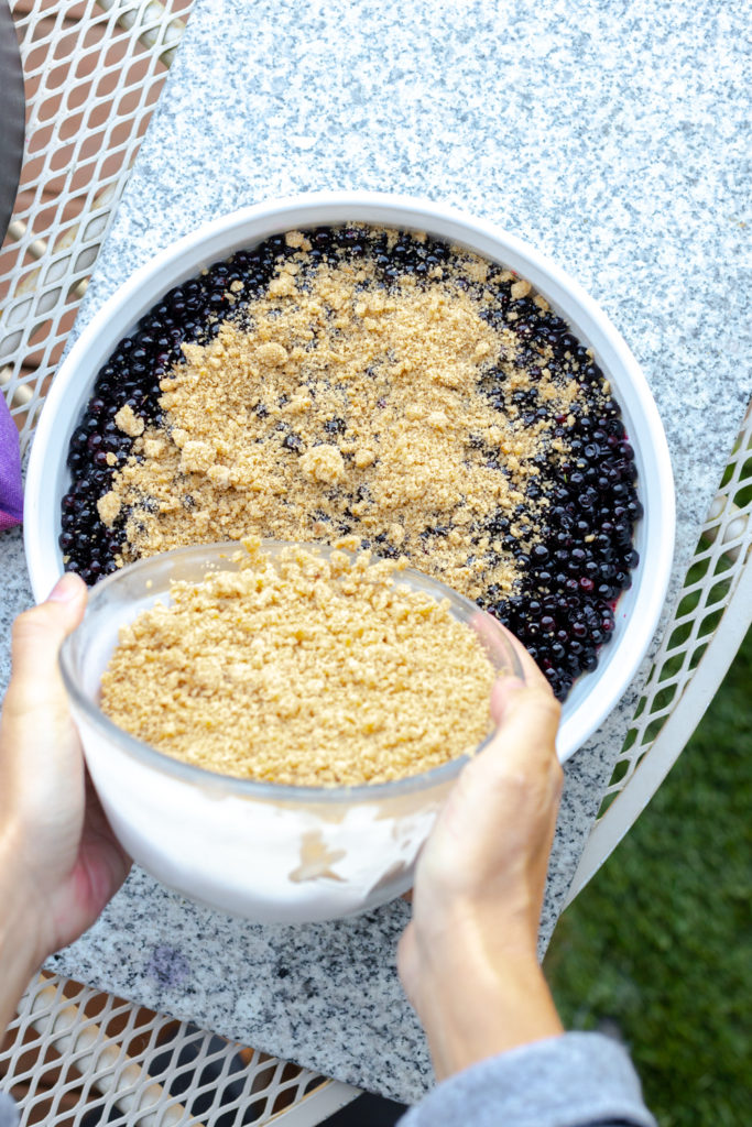 Topping Huckleberry Crumble
